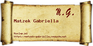 Matzek Gabriella névjegykártya